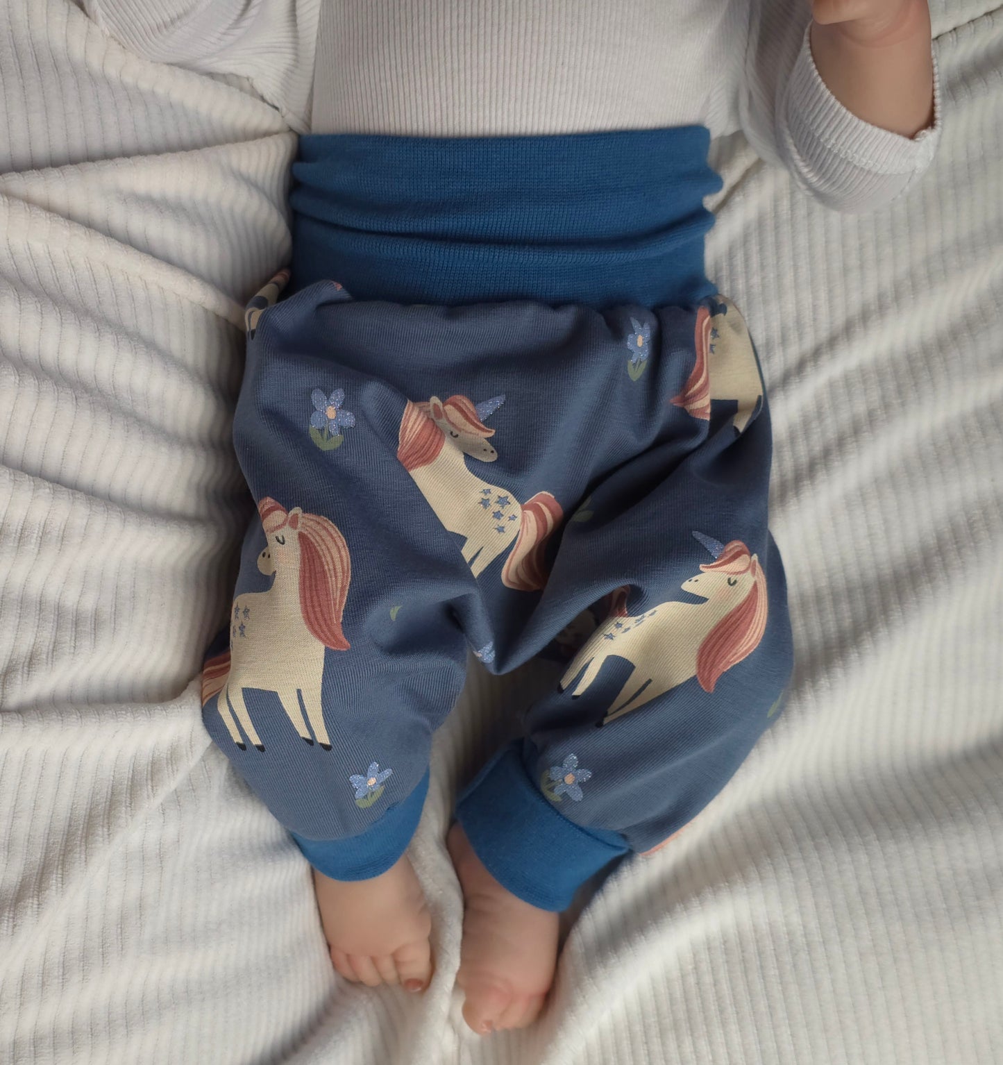 Pumphose 50/56 Einhörner blau