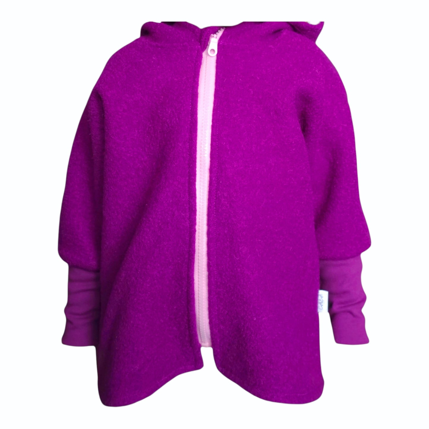 Wollwalk oversized Jacke Gr.92 Regenbogen