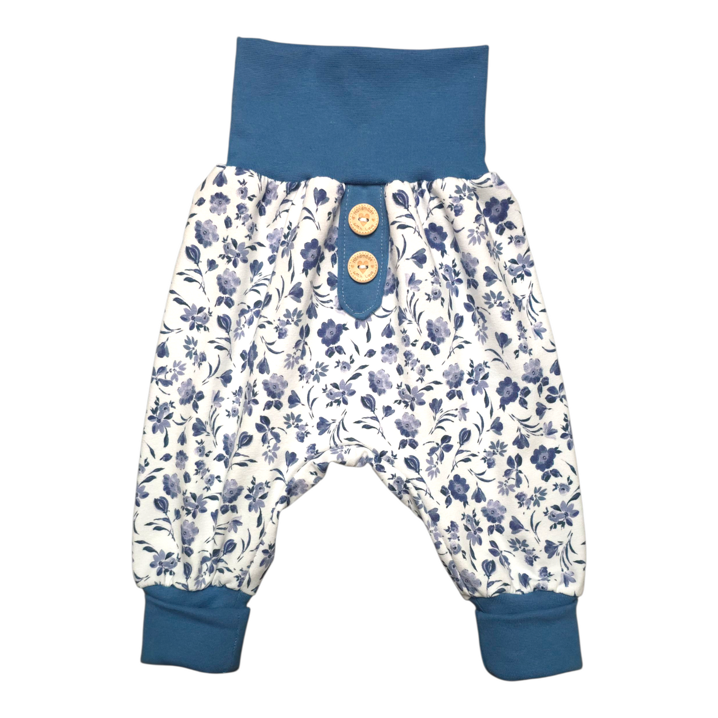 Pumphose blaue Blüten