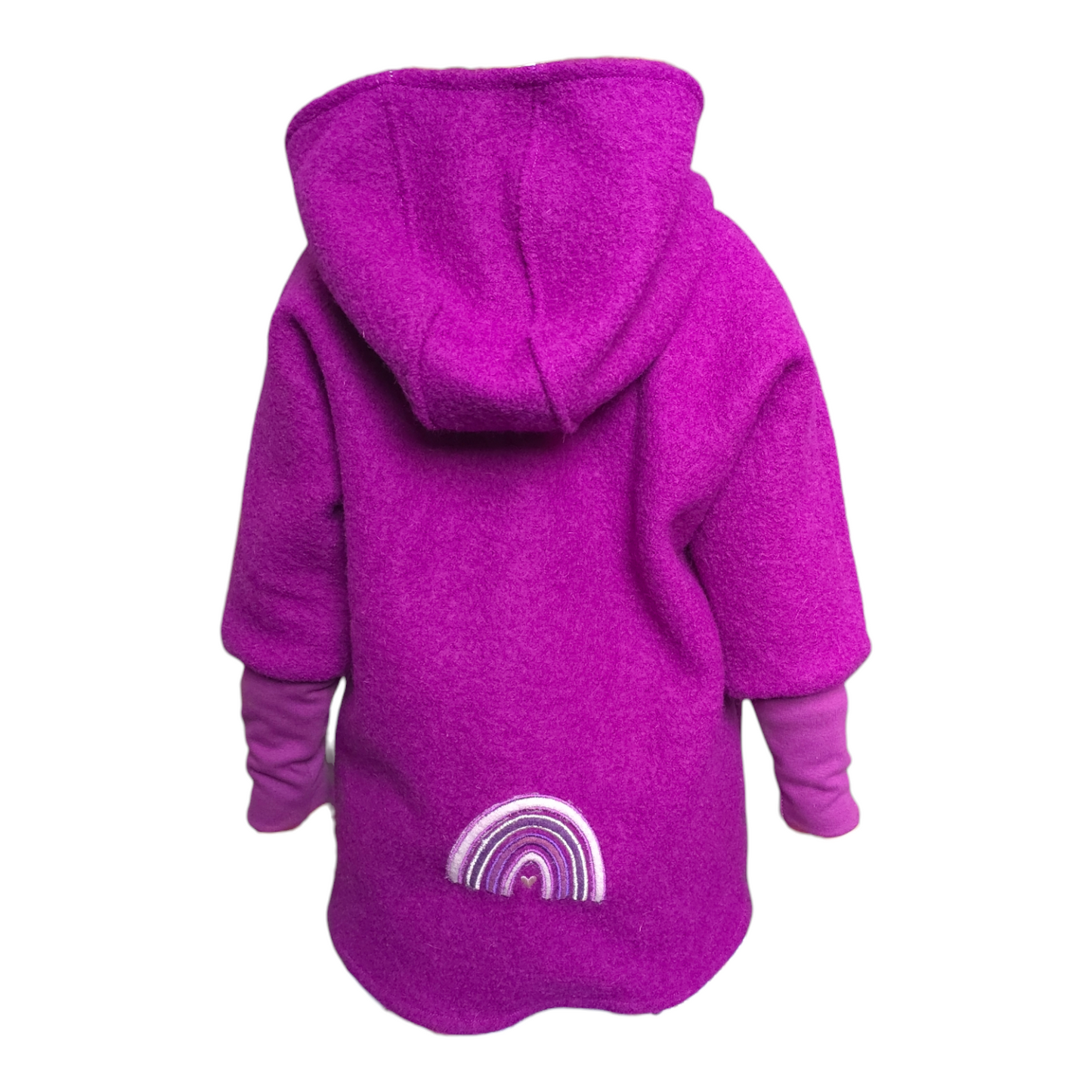 Wollwalk oversized Jacke Gr.92 Regenbogen