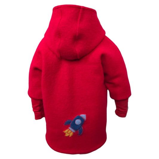 Wollwalk oversized Jacke Gr.92 Rakete Weltraum