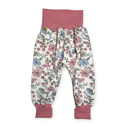 Pumphose Blumen pink/blau