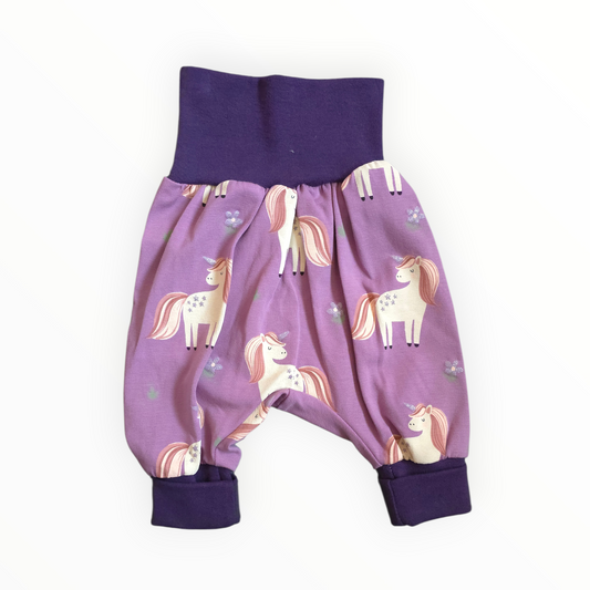 Pumphose 50/56 Einhörner lila