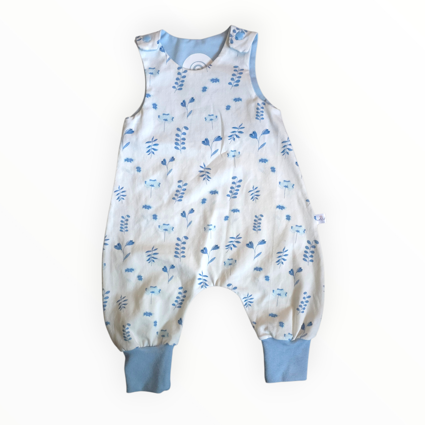 Strampler 68 floral blau