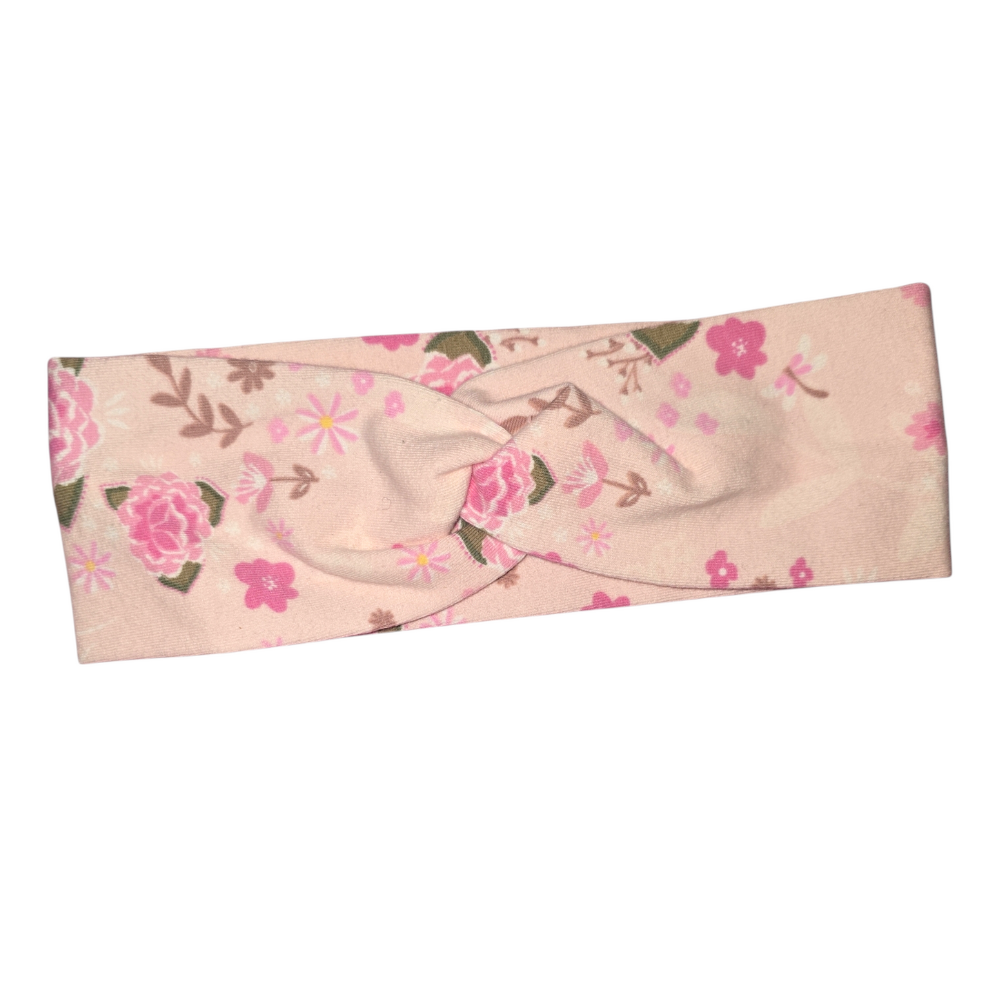 Stirnband 1-2 Jahre pinke Blumen