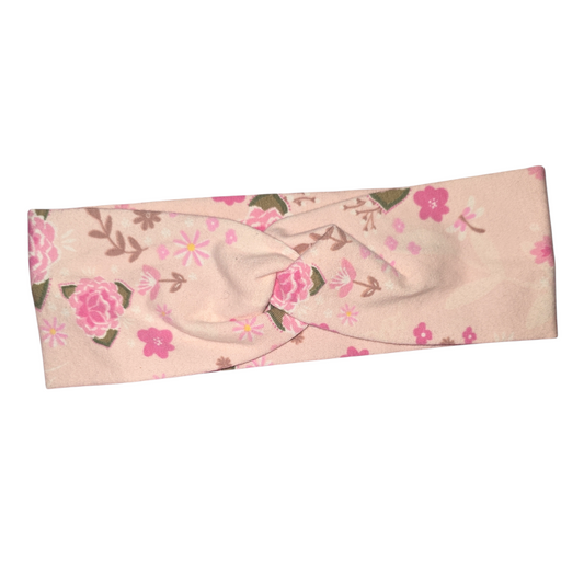 Stirnband 1-2 Jahre pinke Blumen