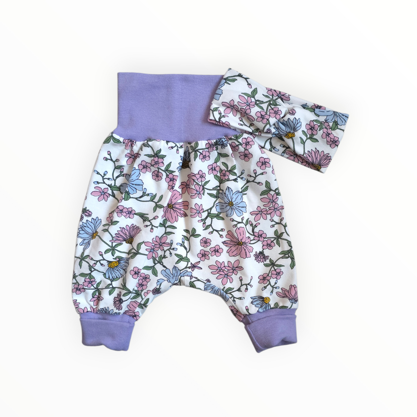 Pumphose 50/56 floral mit Stirnband