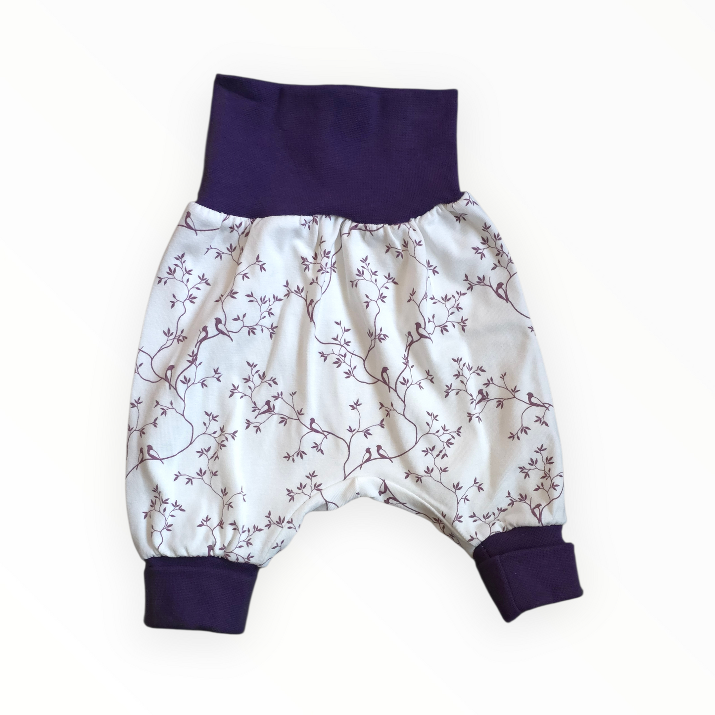 Pumphose 50/56 Vogelranken lila